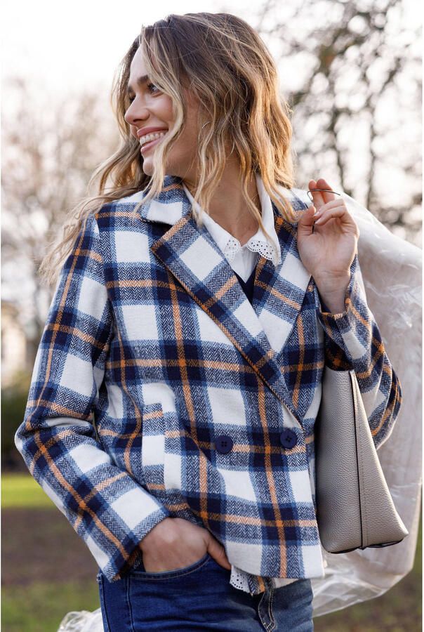 Ivy Beau tussenjas met print blauw