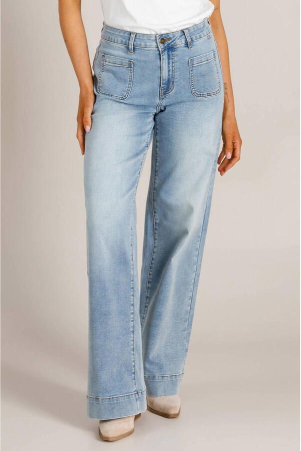 Ivy Beau Verie high waist wide leg jeans medium blue denim
