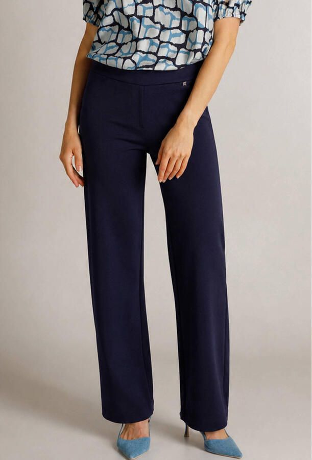 Ivy Beau wide leg broek donkerblauw