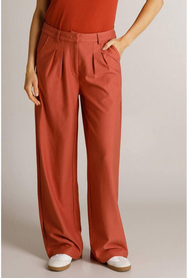 Ivy Beau wide leg broek koraalrood
