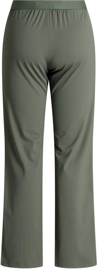 Ivy Beau wide leg broek van travelstof olijfgroen - Foto 3