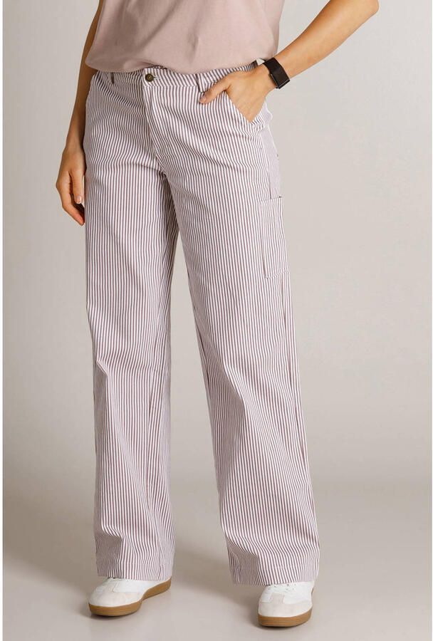 Ivy Beau wide leg gestreepte jeans lila