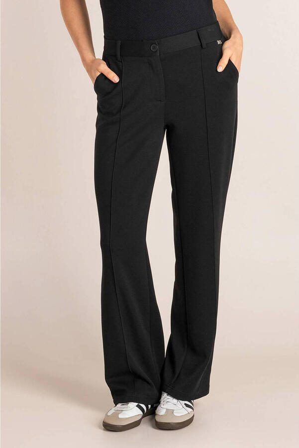 Ivy Beau wide leg high waist pantalon zwart