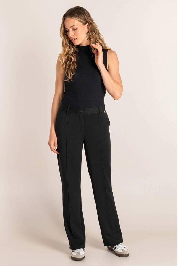 Ivy Beau wide leg high waist pantalon zwart - Foto 2