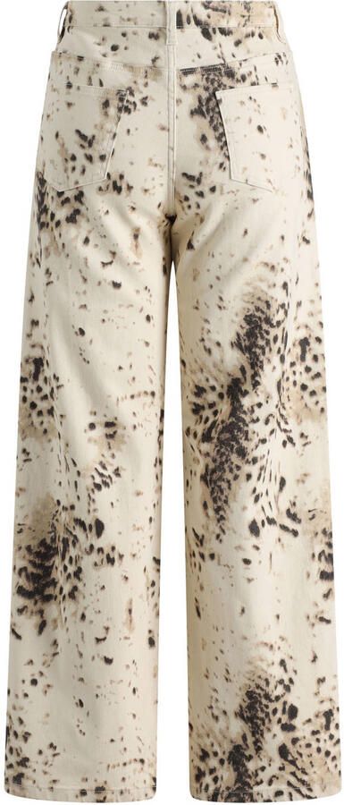 Ivy Beau wide leg jeans met print ecru bruin - Foto 3