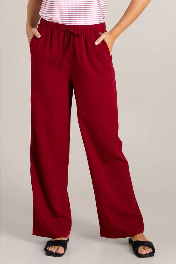 Ivy Beau wide leg regular waist broek rood