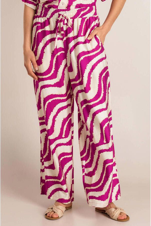 Ivy Beau wide leg regular waist broek roze