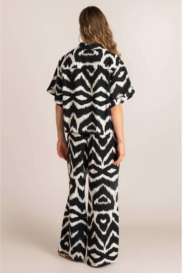 Ivy Beau wide leg regular waist broek zwart - Foto 3