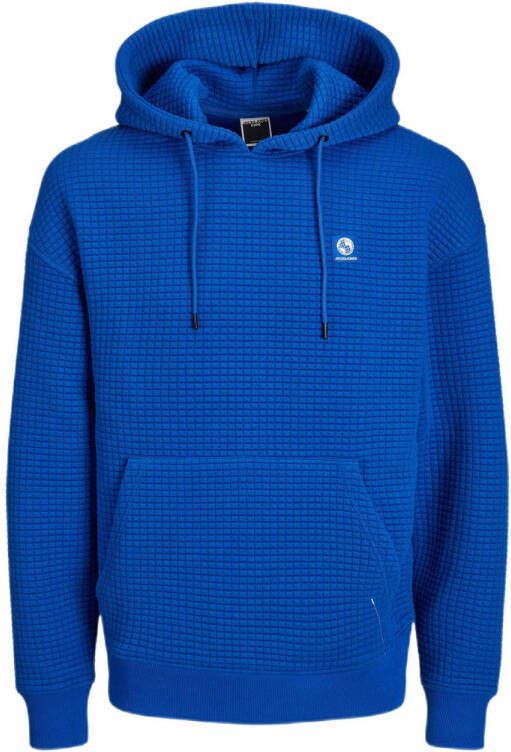 JACK & JONES CORE hoodie JCOSTRUCTURED met logo blauw