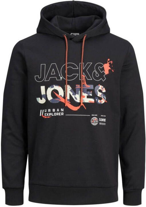 JACK & JONES CORE hoodie JCOGAME met printopdruk black