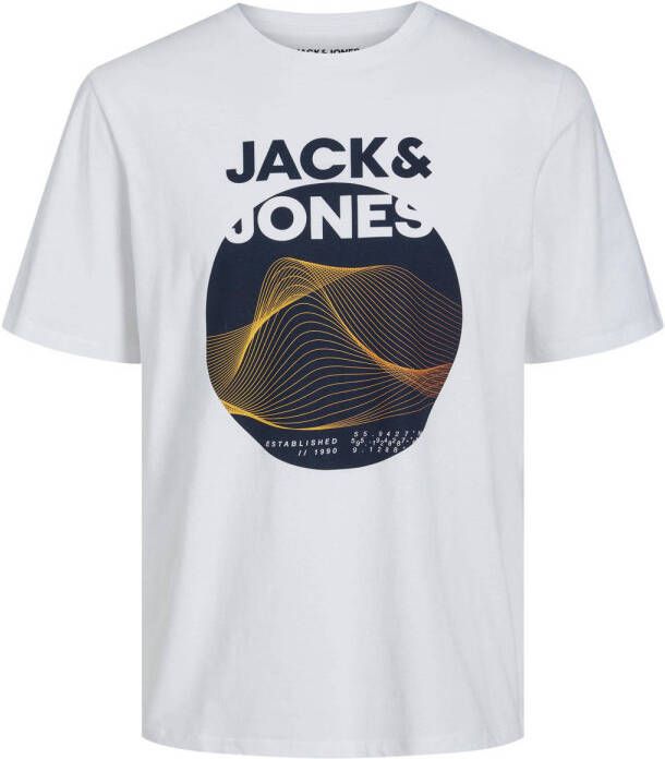 JACK & JONES CORE regular fit T-shirt JCOBOOSTER met printopdruk white