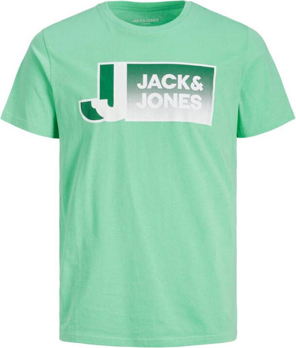 JACK & JONES CORE regular fit T-shirt JCOLOGAN met printopdruk spring bud