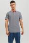 JACK & JONES ESSENTIALS gemeleerde slim fit polo JJEPAULOS van katoen navy blazer oranje - Thumbnail 1