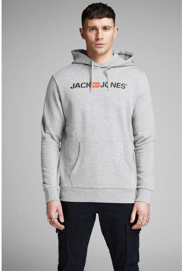 Jack & Jones Hoodie JJECORP Hoodie met logo en hoog draagcomfort bedrukt casual regular fit katoenmix ronde hals