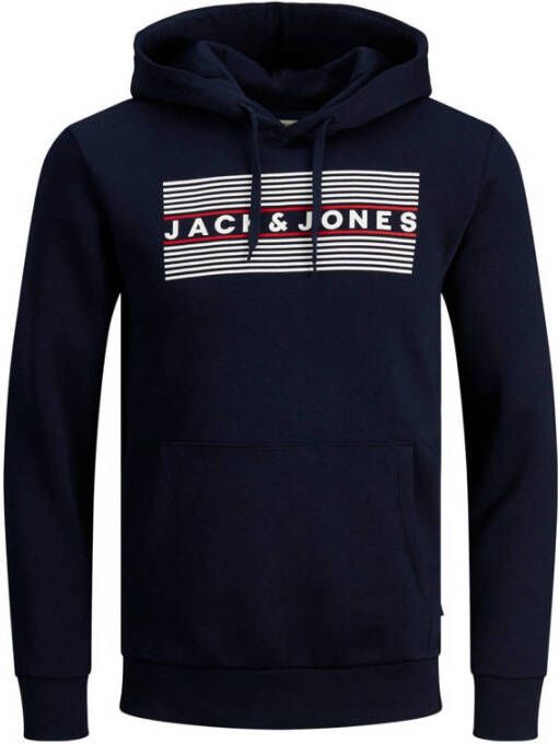 JACK & JONES ESSENTIALS hoodie JJECORP met logo navy blazer