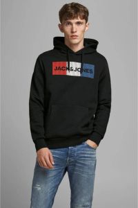 JACK & JONES ESSENTIALS hoodie JJECORP met logo zwart