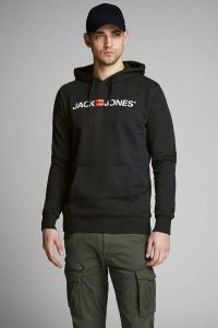 JACK & JONES ESSENTIALS hoodie JJECORP met logo zwart