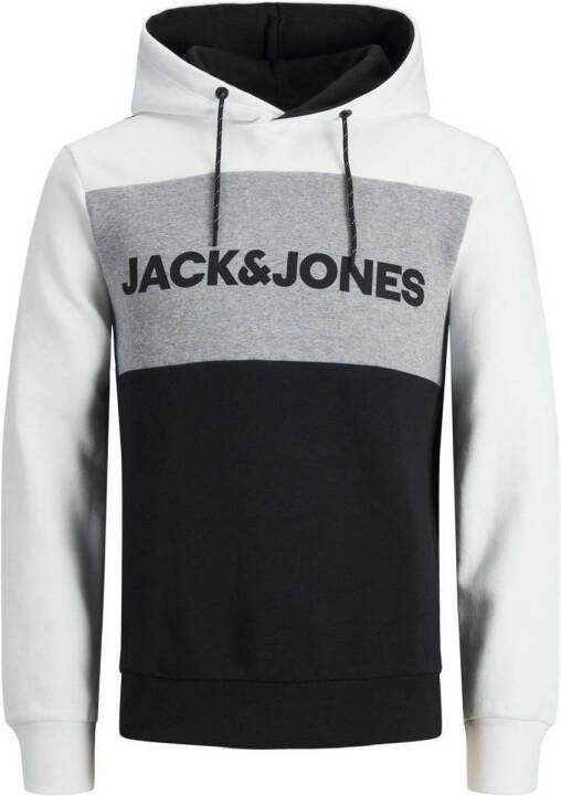 JACK & JONES ESSENTIALS hoodie JJELOGO met logo white