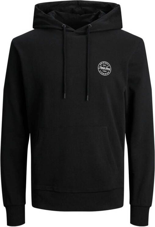 JACK & JONES ESSENTIALS hoodie JJESHARK met logo black