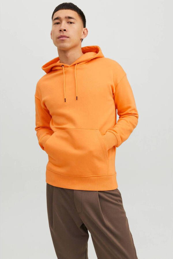 JACK & JONES ESSENTIALS hoodie JJESTAR met printopdruk oranje