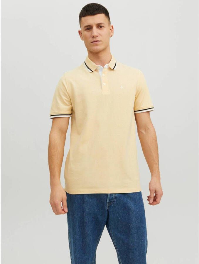 JACK & JONES ESSENTIALS slim fit polo JJEPAULOS van biologisch katoen jojoba