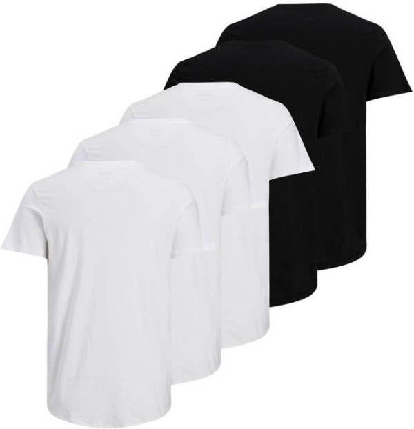 JACK & JONES ESSENTIALS T-shirt (set van 5) JJENOA white black