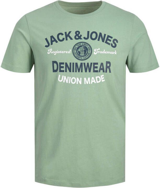JACK & JONES ESSENTIALS T-shirt van biologisch katoen granite green