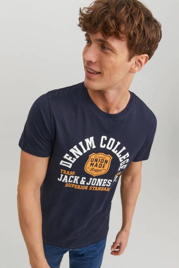 JACK & JONES ESSENTIALS T-shirt van biologisch katoen sky captain