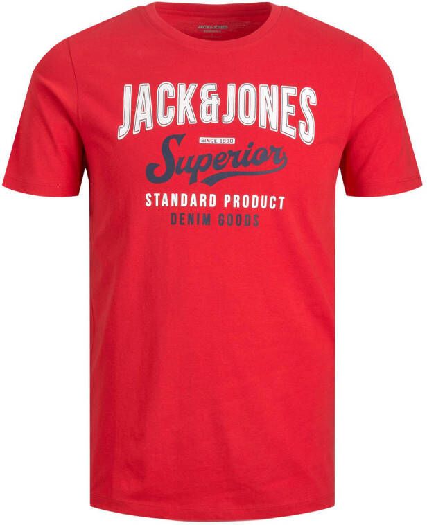 JACK & JONES ESSENTIALS T-shirt van biologisch katoen true red