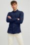 JACK & JONES gemêleerd slim fit overhemd JJPIQUE navy blazer - Thumbnail 1
