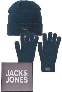 JACK & JONES giftbox muts + handschoenen donkerblauw