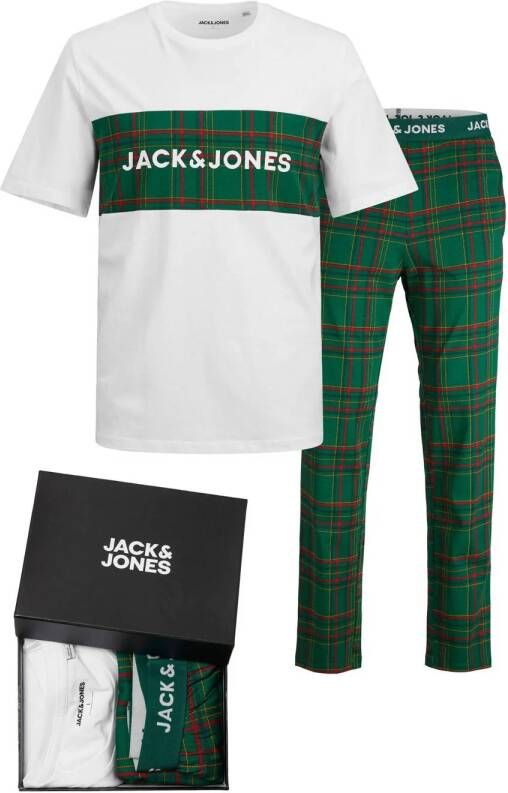 JACK & JONES giftbox pyjama JACJJ groen wit