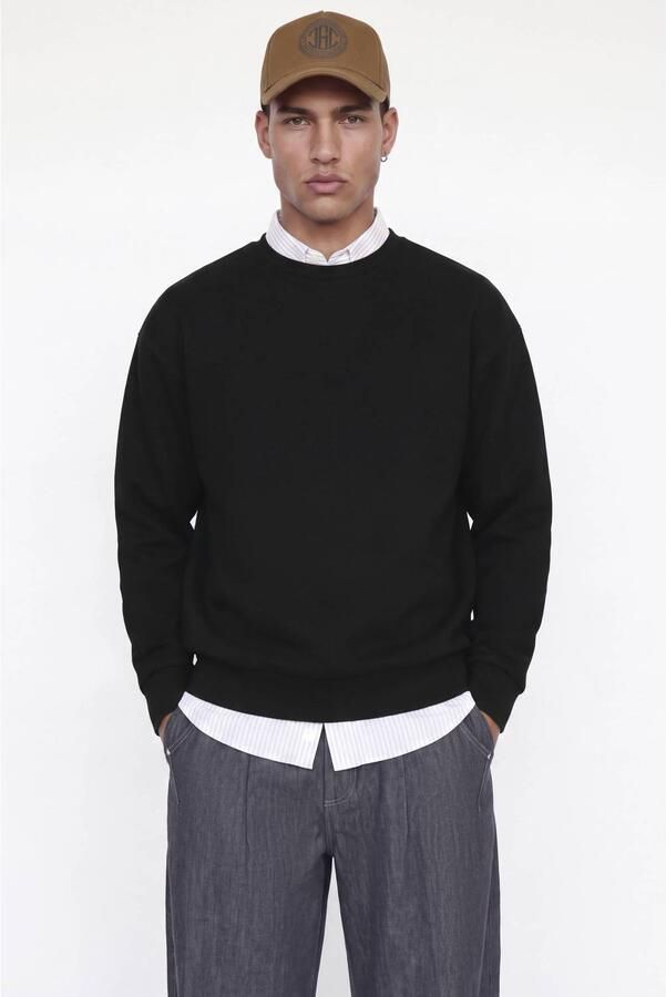 JACK & JONES ADDITIONALS relaxed fit sweater zwart