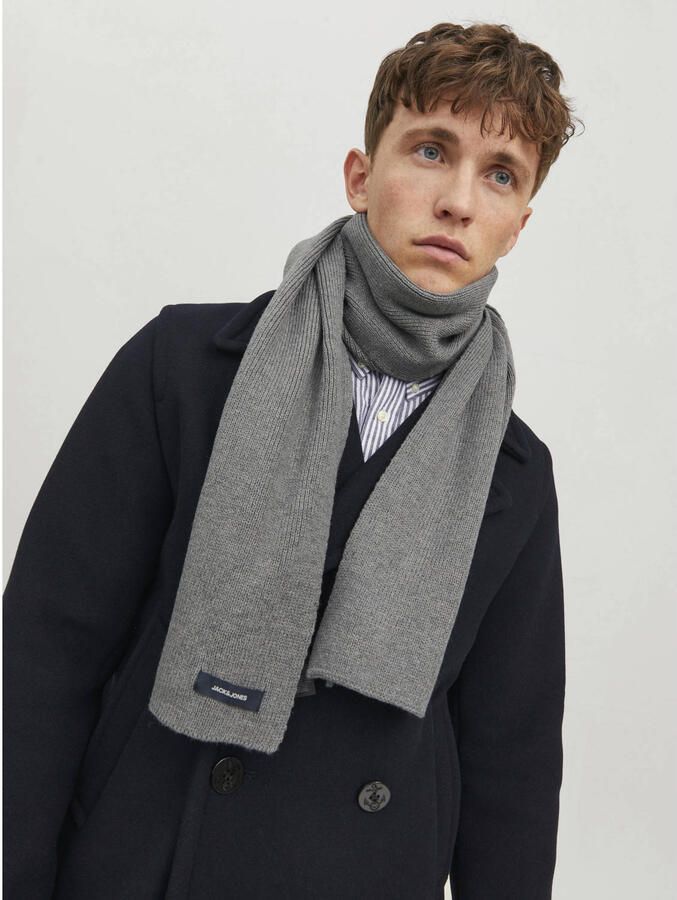 Jack & jones Gebreide Sjaal Stijlvol Ontwerp Grijs Heren