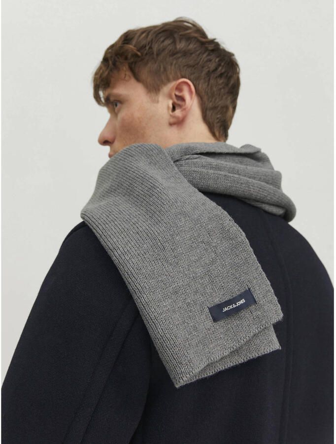 Jack & jones Gebreide Sjaal Stijlvol Ontwerp Grijs Heren