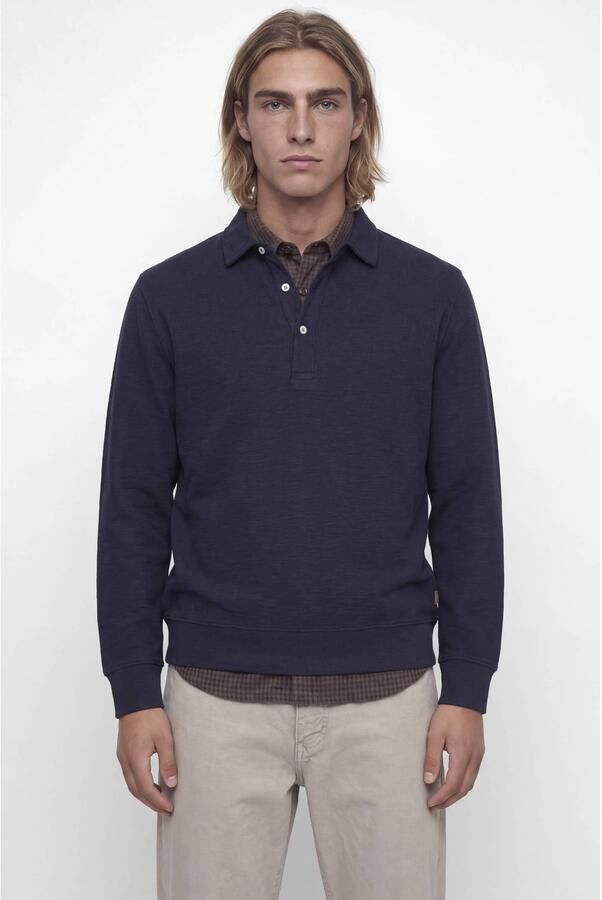JACK & JONES AUTHENTIC relaxed fit sweater donkerblauw