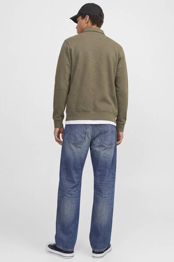 JACK & JONES AUTHENTIC relaxed fit sweater olijfgroen - Foto 3