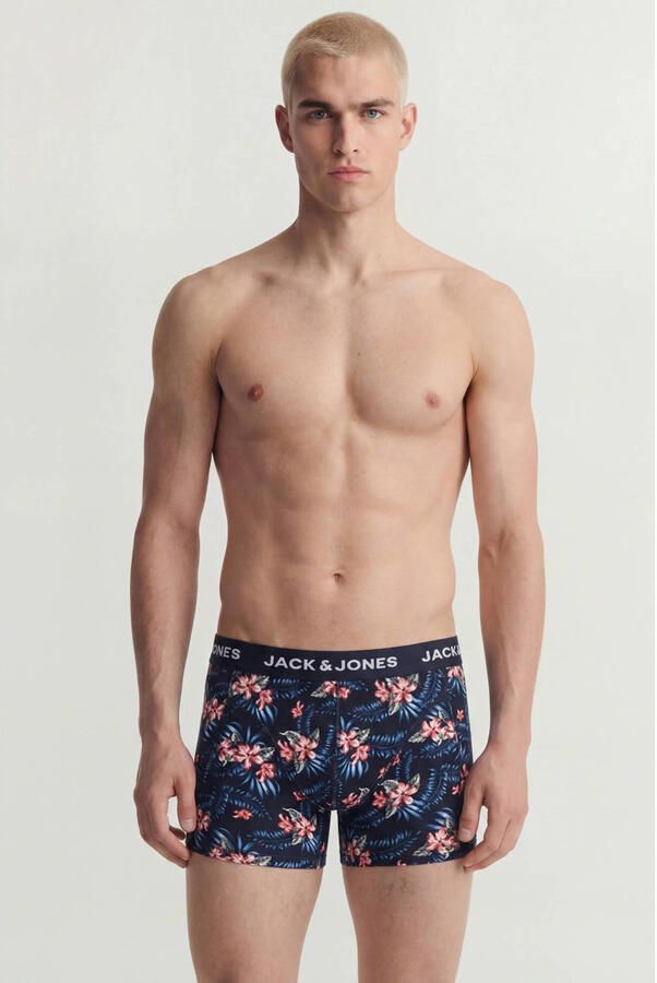 JACK & JONES boxershorts zwart donkerblauw (set van 3)