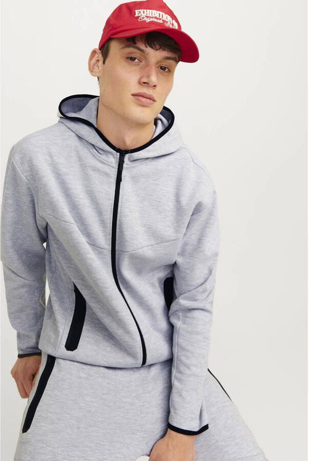 JACK & JONES CORE gemêleerd sweatvest JCOFUSION light grey melange