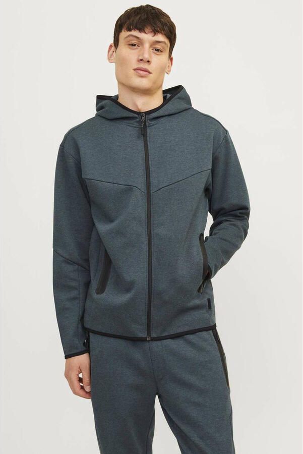 JACK & JONES CORE gemêleerd sweatvest JCOFUSION navy blazer