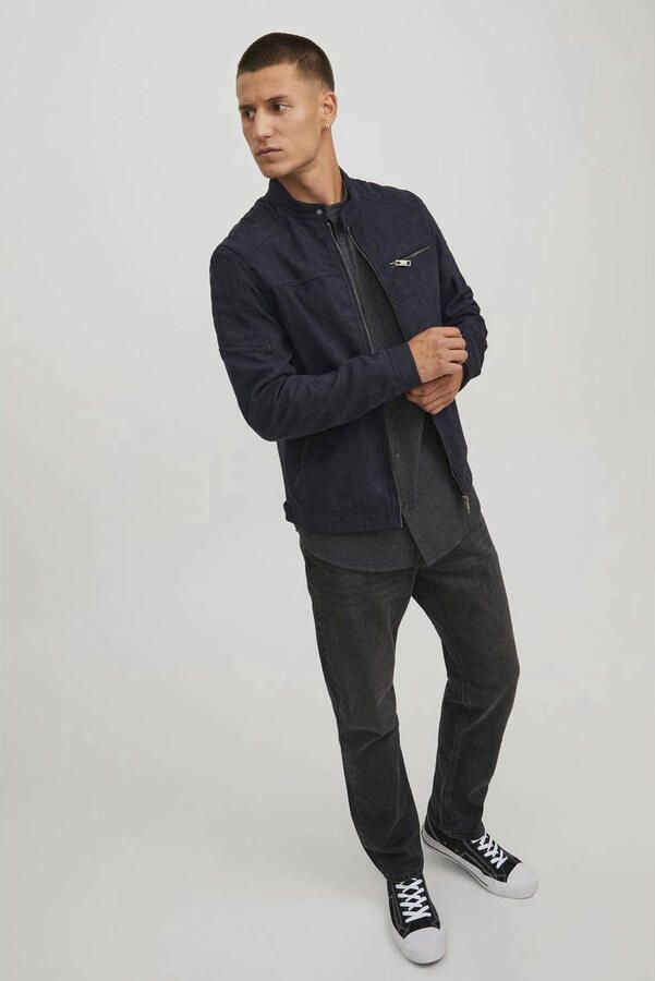 Jack & Jones Imitatieleren jack JJEROCKY in kunstlederen look met zakken met ritssluiting - Foto 3