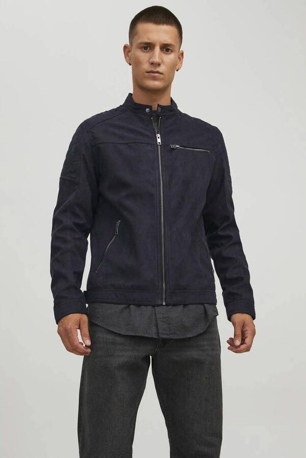 Jack & Jones Imitatieleren jack JJEROCKY in kunstlederen look met zakken met ritssluiting - Foto 4
