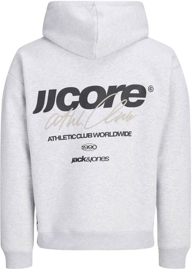 JACK & JONES CORE oversized hoodie met backprint lichtgrijs - Foto 2