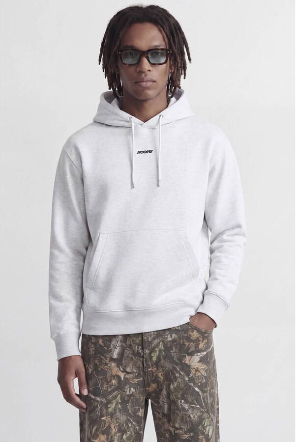 JACK & JONES CORE oversized hoodie met backprint lichtgrijs