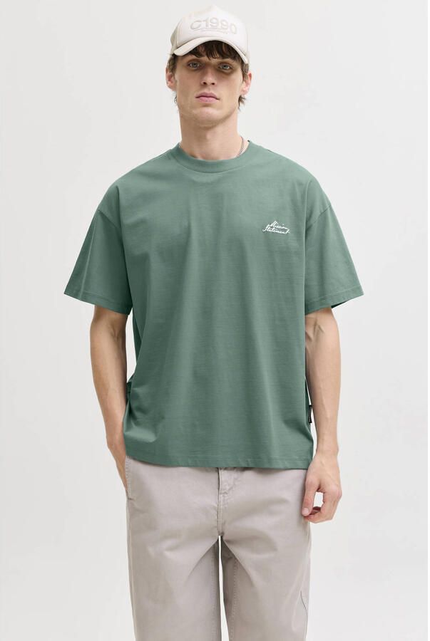 JACK & JONES CORE oversized T-shirt met backprint groen