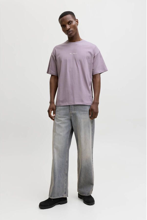 JACK & JONES CORE oversized T-shirt met backprint paars - Foto 3