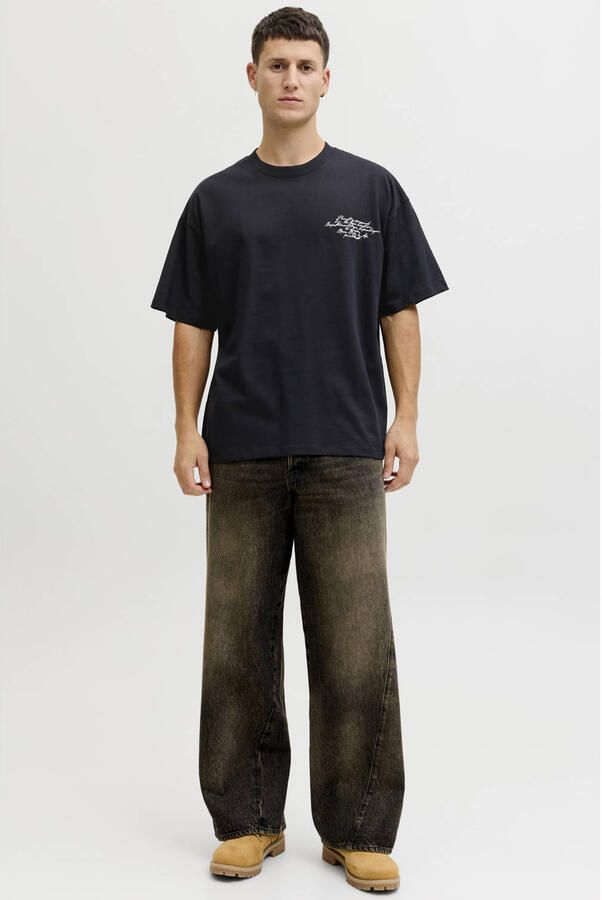 JACK & JONES CORE oversized T-shirt met backprint zwart - Foto 3