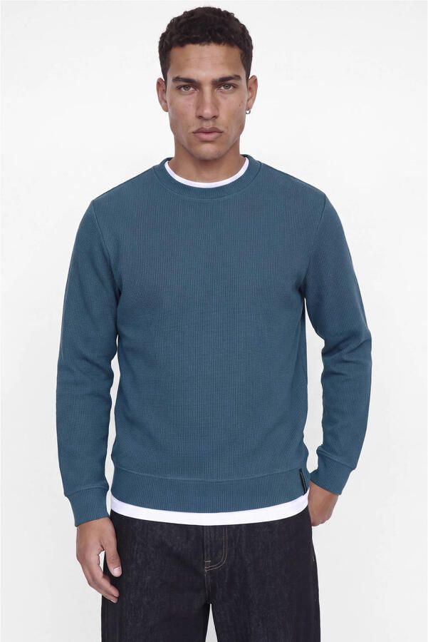 Jack & jones Core Fusion Waffle Brand Crew Sweater Heren