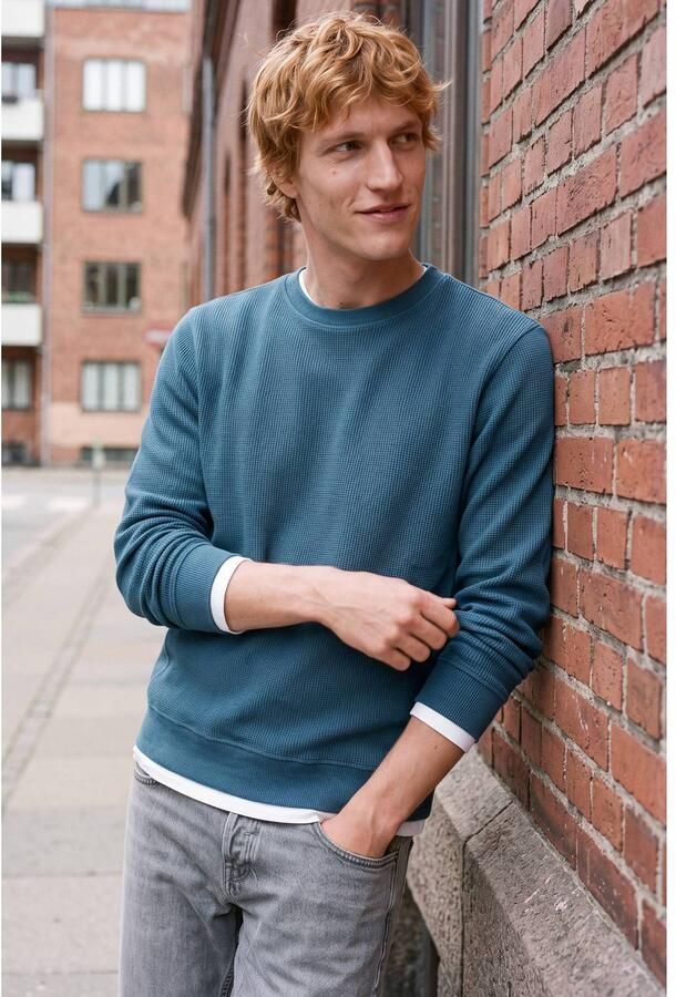 Jack & jones Core Fusion Waffle Brand Crew Sweater Heren - Foto 2