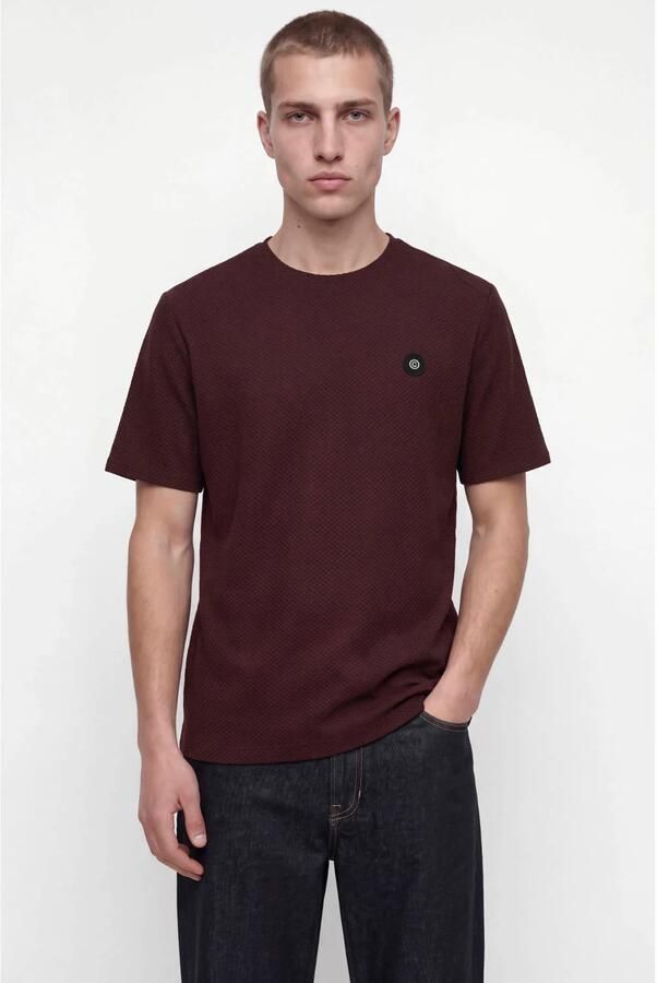 JACK & JONES CORE regular fit T-shirt donkerrood